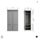 BEPUREHOME - ORGANIZE kast grenen mist - 62cm