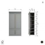 BEPUREHOME - ORGANIZE kast grenen mist - 44cm