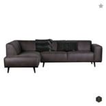 BEPUREHOME - Statement Eco Leer Grijs - Hoekbank links