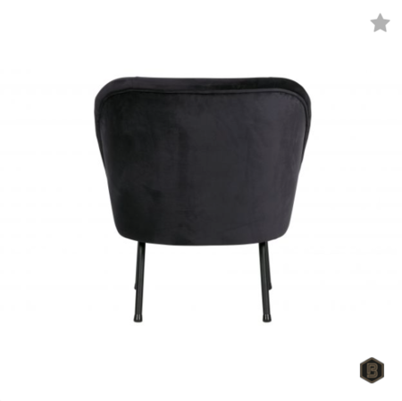 BEPUREHOME - VOGUE fauteuil fluweel - Inkt