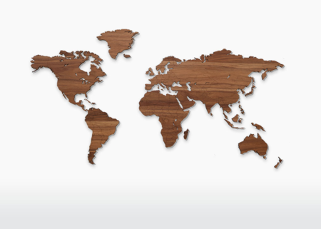 HOUTEN WERELDKAART - Walnoot