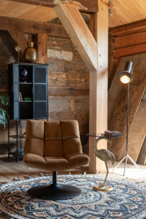 BAR LOUNGE CHAIR - Fluweel Golden Brown