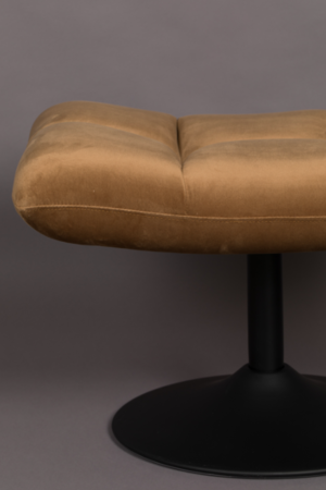 BAR LOUNGE HOCKER - Fluweel Golden Brown