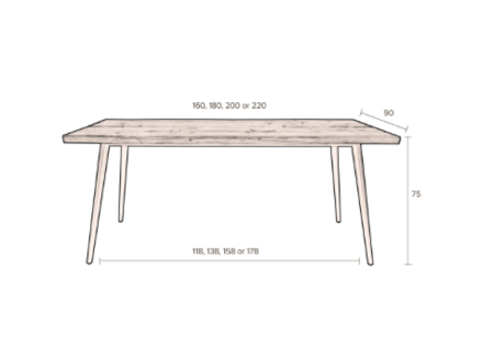 ALAGON TABLE - 160 t/m 220cm
