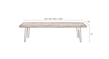 ALAGON BENCH - 120 t/m 180cm