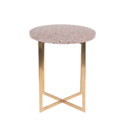 LUIGI SIDE TABLE - Round dark red
