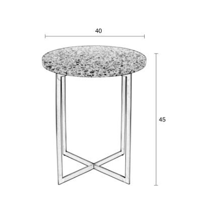 LUIGI SIDE TABLE - Round dark red