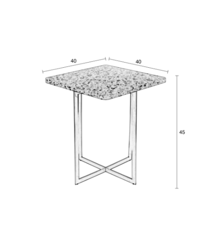 LUIGI SIDE TABLE - Square white