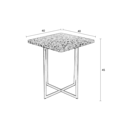 LUIGI SIDE TABLE - Square dark red