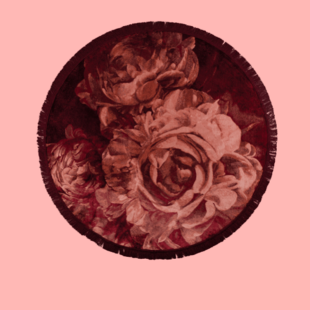 STITCHY ROSES ROUND VLOERKLEED - 175 cm
