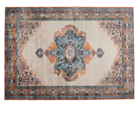 CARPET MAHAL - Blue/brick