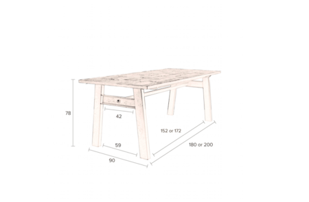 CRUDE TABLE - 180x90 cm