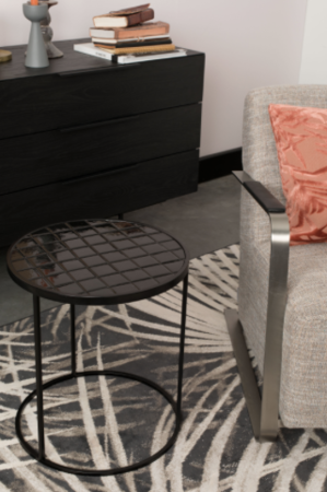 GLAZED SIDE TABLE - Black