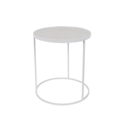 GLAZED SIDE TABLE - White