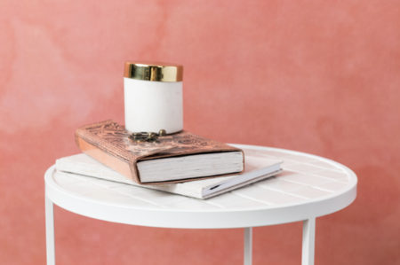 GLAZED SIDE TABLE - White