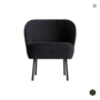 BEPUREHOME - VOGUE fauteuil fluweel - Inkt