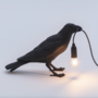 SELETTI - Bird lamp black - Waiting