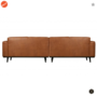 BEPUREHOME - Statement Eco leer Cognac - 280cm