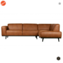 BEPUREHOME - Statement Eco Leer Cognac - Hoekbank rechts