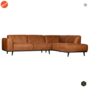 BEPUREHOME - Statement Eco Leer Cognac - Hoekbank rechts