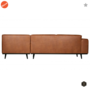 BEPUREHOME - Statement Eco Leer Cognac - Hoekbank rechts