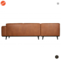 BEPUREHOME - Statement Eco leer Cognac - Hoekbank links