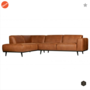 BEPUREHOME - Statement Eco leer Cognac - Hoekbank links