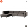 BEPUREHOME - Statement Fluweel Taupe - Hoekbank links